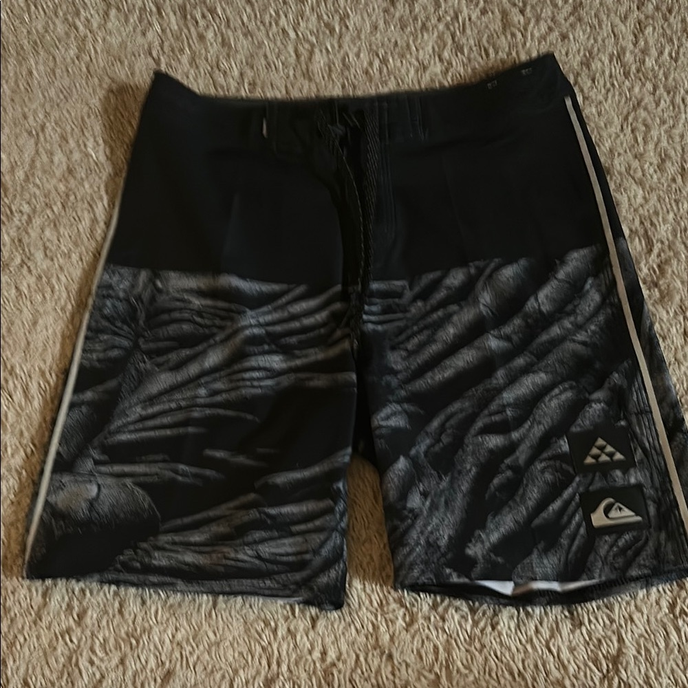Quiksilver Black and Gray Board Shorts